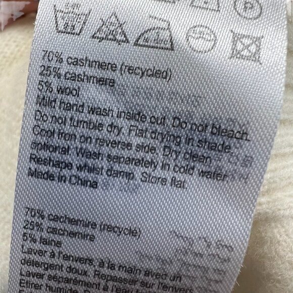 Allsaints Gala Roll Neck Sweater Cashmere Wool Blend Turtleneck Cream Size Mediu - Picture 9 of 11